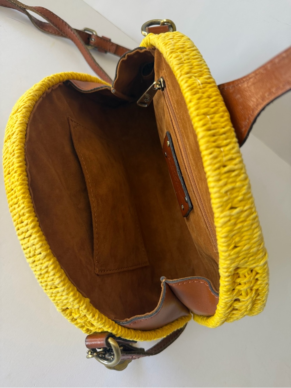 Patricia Nash Wicker Bonelle Dome Crossbody bag Yellow - Picture 12 of 12